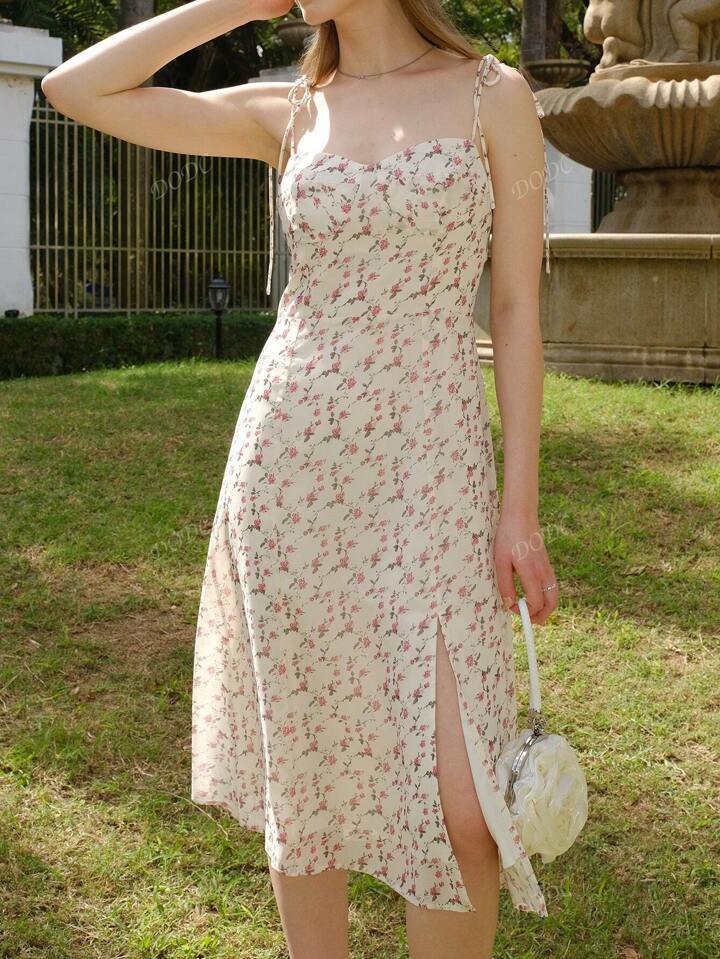 Dame Blomster Shirt Midi Kjole Stilla
