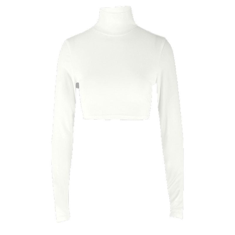 Dame moderigtig Tør-Fit Crop-Top med Ståkrave Skovae