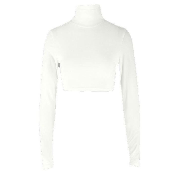 Dame moderigtig Tør-Fit Crop-Top med Ståkrave Skovae