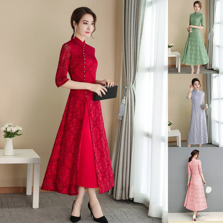 Stilla | Lace-Qipao Sommer Pigens Daglige Kjole