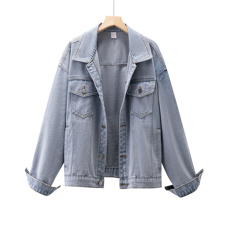 Kvinders afslappede denimjakke i moderne oversized snit med brystlommer Stilla
