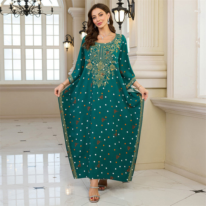 Dame Elegant Maxikjole med kunstneriske broderidetaljer Stilla