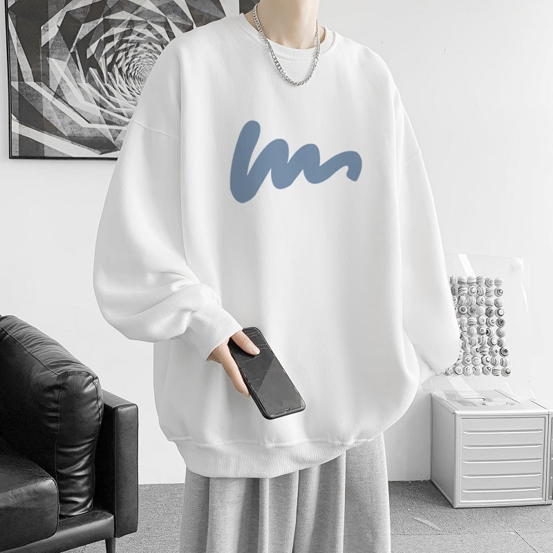 Herrer hyggelig sweatshirt med trendy grafisk design Stilla