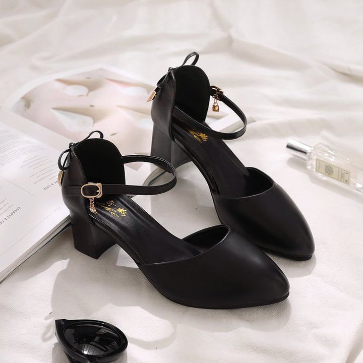 Dame elegante Slingback-pumps med moderne knude-detalje og stabil blokhæl Stilla