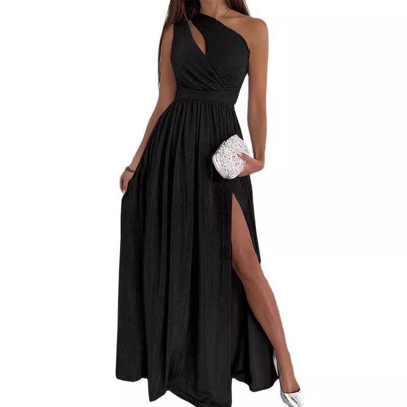 Dame Elegant Højslids Halter Maxi Kjole Stilla