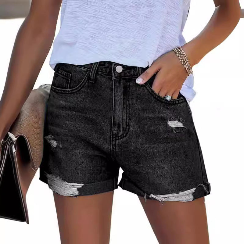 Dame jeans shorts i vintage stil Stilla