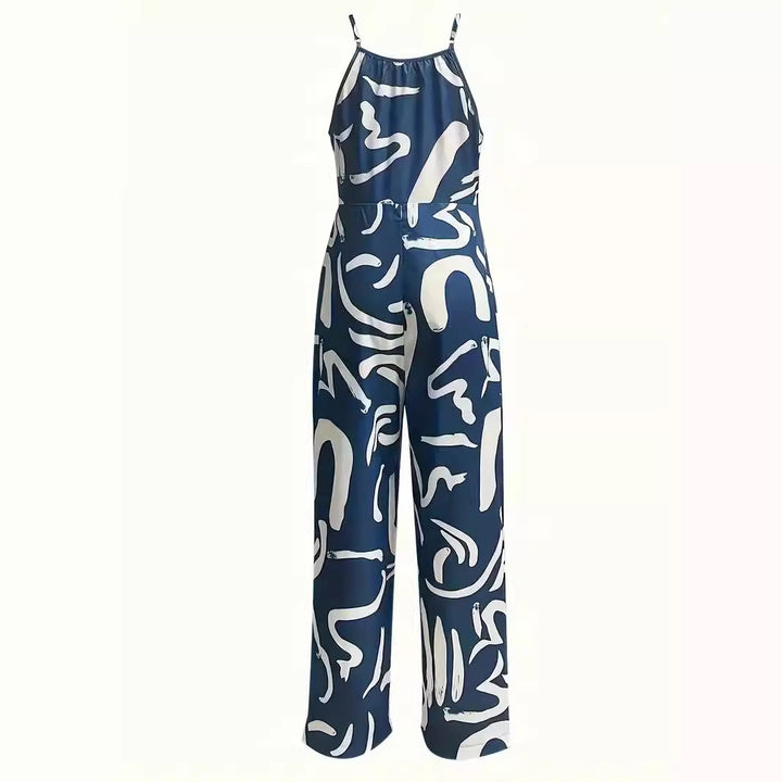 Dame Elegant og afslappet jumpsuit med bredt ben og trendy mønster Stilla