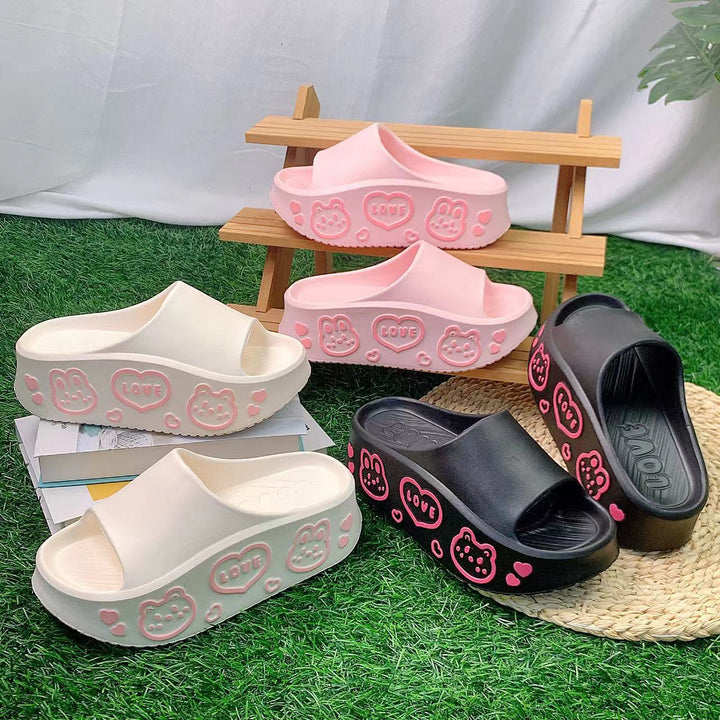 Dame Komfortable og legende platform-sandaler med dyremotiver og skridsikker sål Stilla