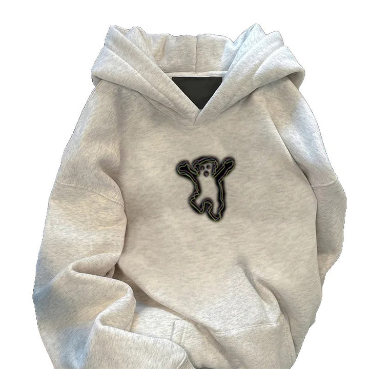 Kvinde hoodie med kreativ bjørnemotiv Stilla