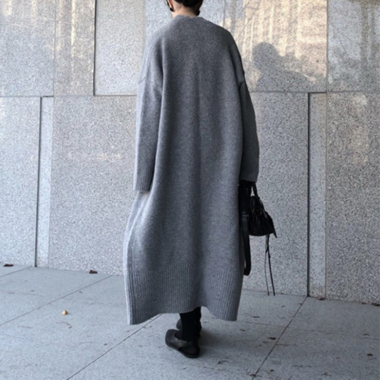 Femme Longline Åben-Front Strikcardigan Stilla
