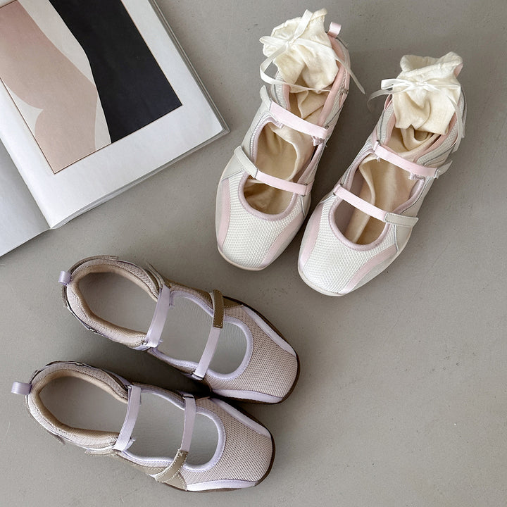 Femme Åndbare Mesh Slip-On Sneakers med Bånddetalje Stilla
