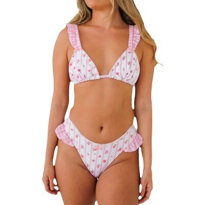Dame Floral Triangle Bikini Sæt Stilla 1750839044
