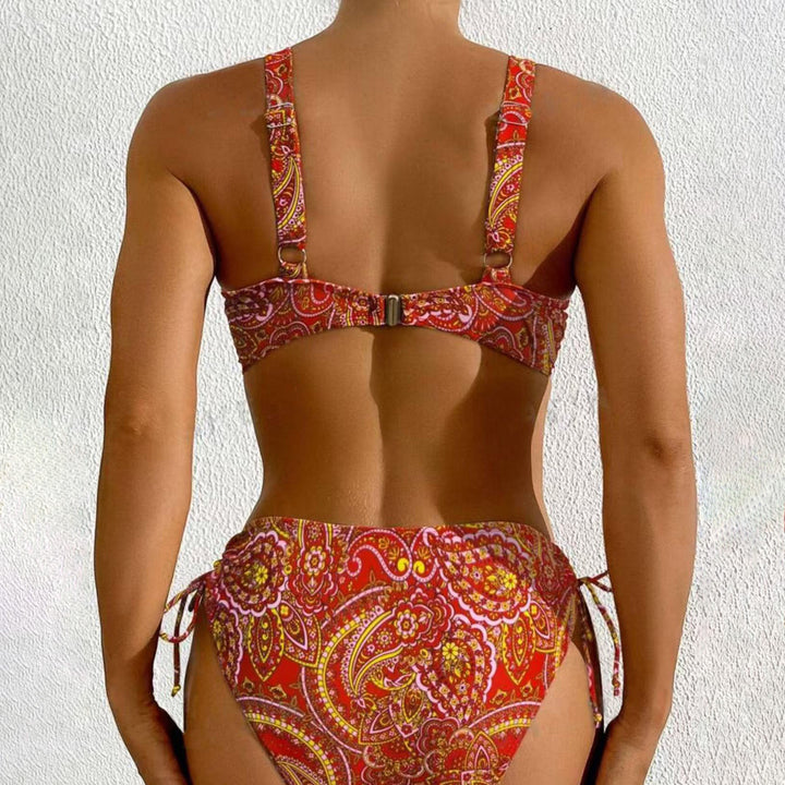 Dame Paisley mønster justerbart bikini sæt Stilla
