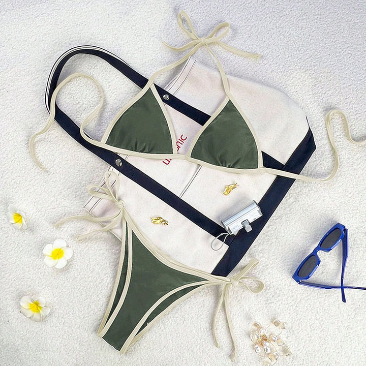 Dame Triangel-Bikini med legende snøredesign Skovae