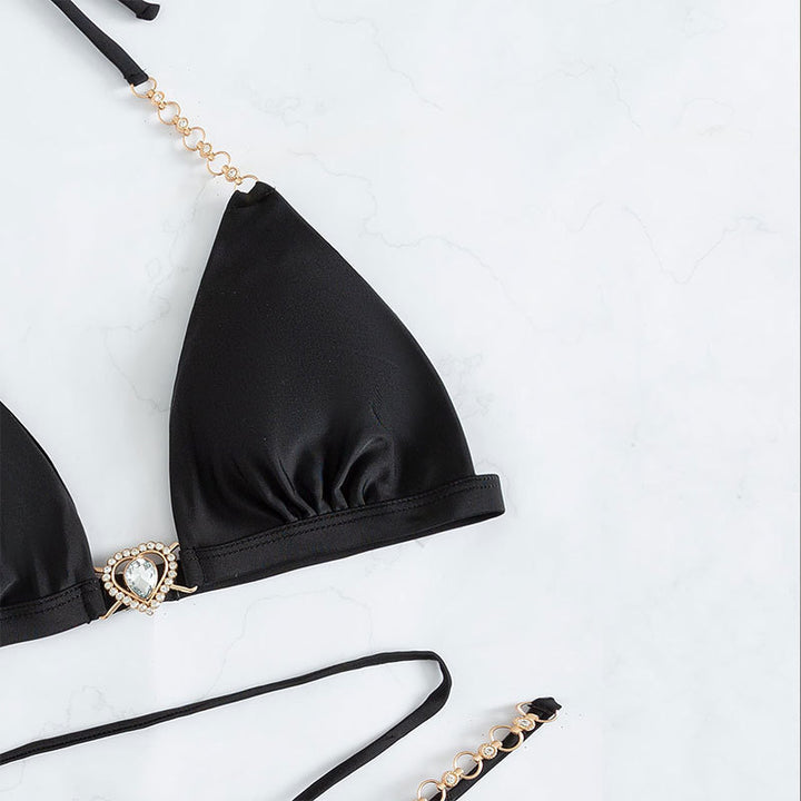 Dame Triangel-Bikini med glamorøst smykkedetalje Skovae