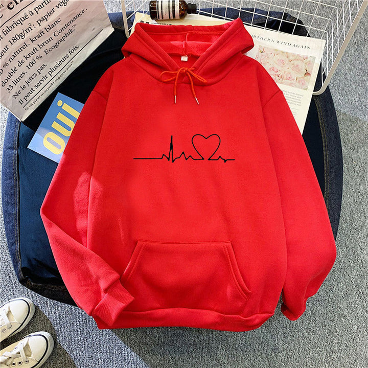 Kvinders hoodie med hjerte banksymptom Skovae