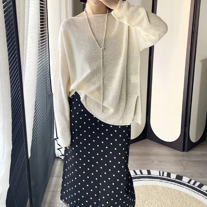 Dame casual sweater med asymmetrisk snit Stilla