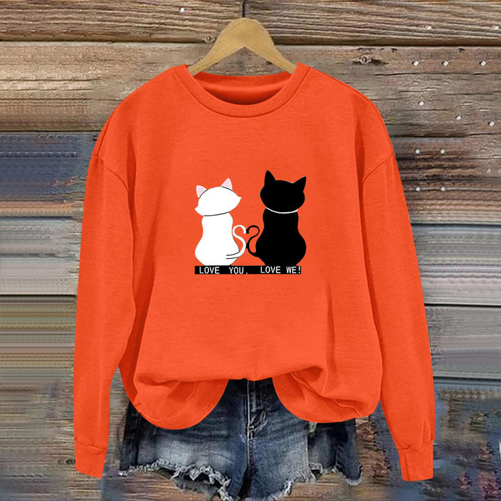 Dame sweatshirt med legende kat design og humoristisk print Stilla