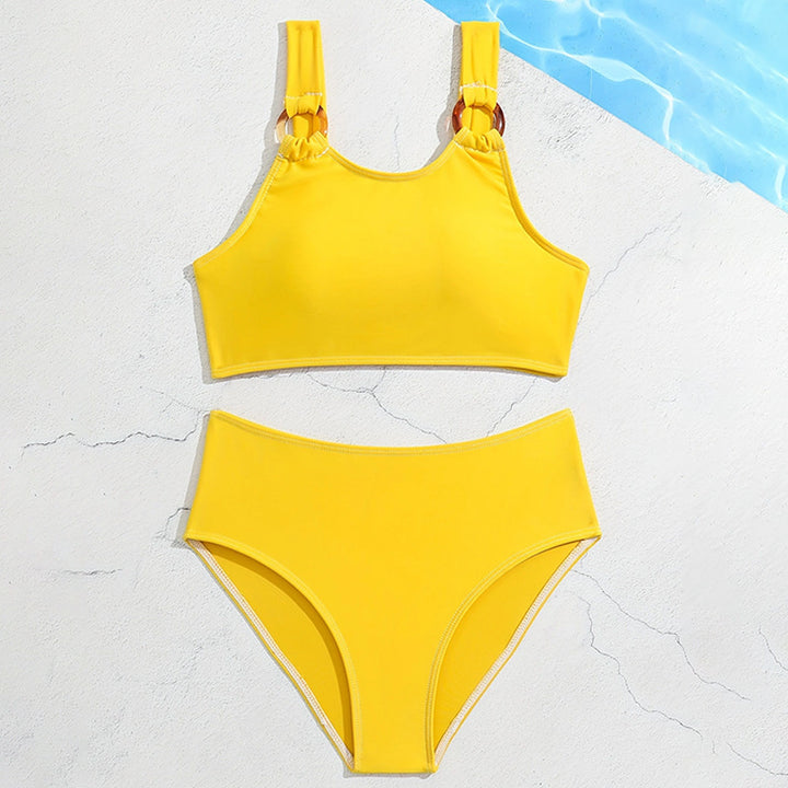 Dame Bikini-sæt med fashionable ringdetaljer og højtaljeret buks Stilla