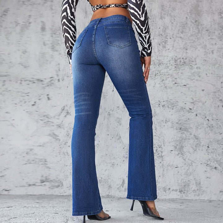 Dame Flared Jeans med høj talje og figursyet snit Stilla