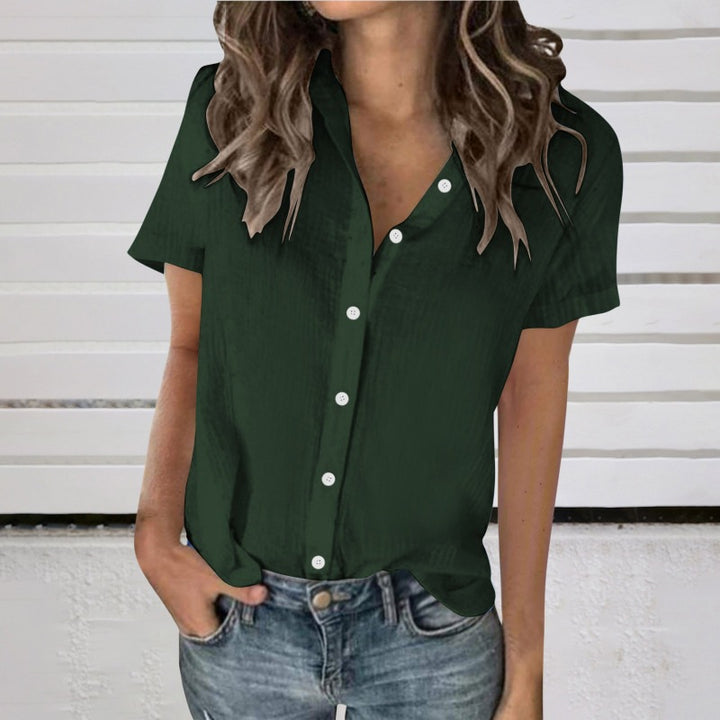 Dame kortærmet bluse i minimalistisk stil Stilla