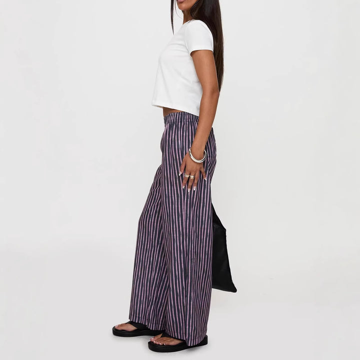 Damer løstsiddende stribede bukser Stilla
