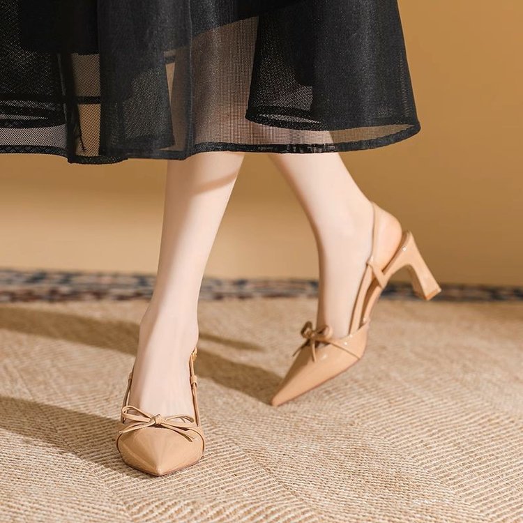 Dame Slingback Pumps med spidse tæer og sløjfedetalje Stilla
