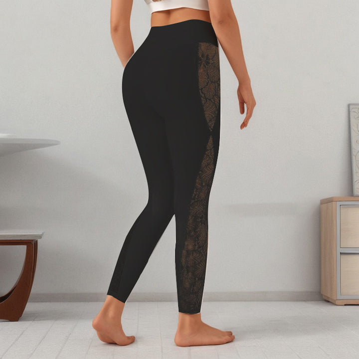 Dameleggings med transparent spidsindsats og høj talje Stilla
