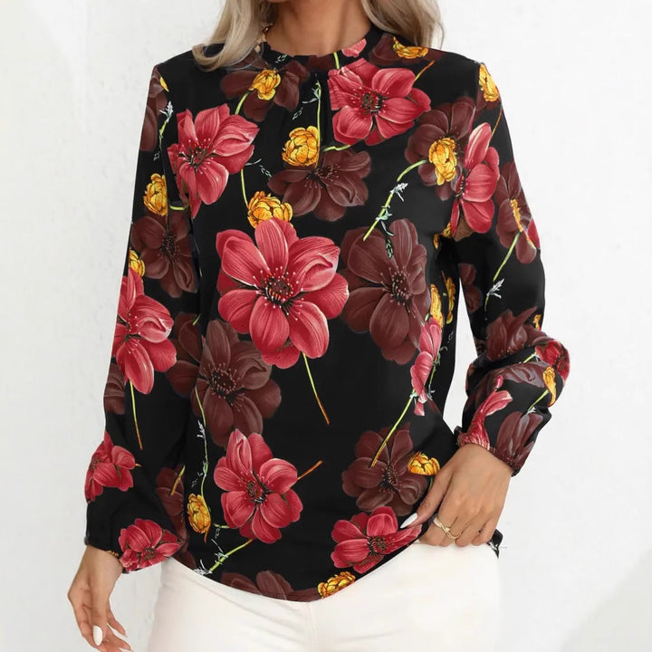 Damebluse med blomsterdesign Stilla