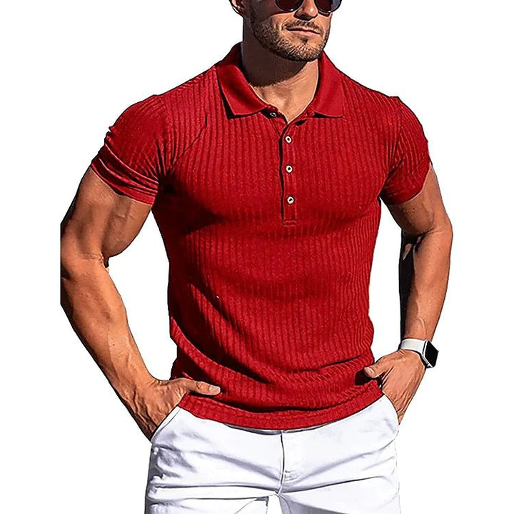 Herrer Struktureret Rib-Polo Casual Stilla