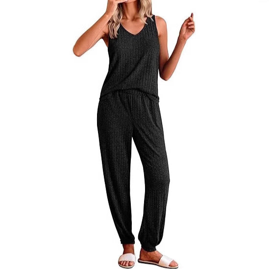 Dame Relaxed Fit Stribet Loungewear Sæt Stilla