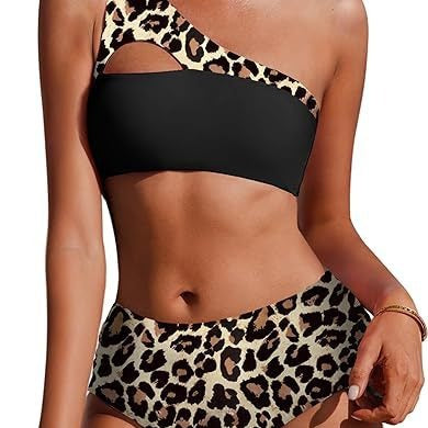Dame asymmetrisk skåret floral bikini-sæt Stilla
