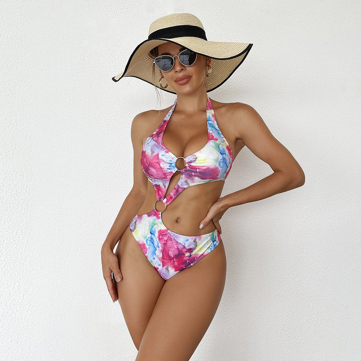 Dame Mode Cut-Out Badedragt med Ringe Skovae