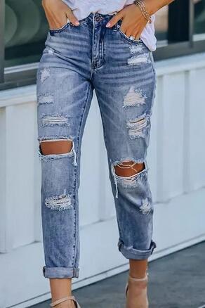 Dame ødelagt Boyfriend Jeans Skovae
