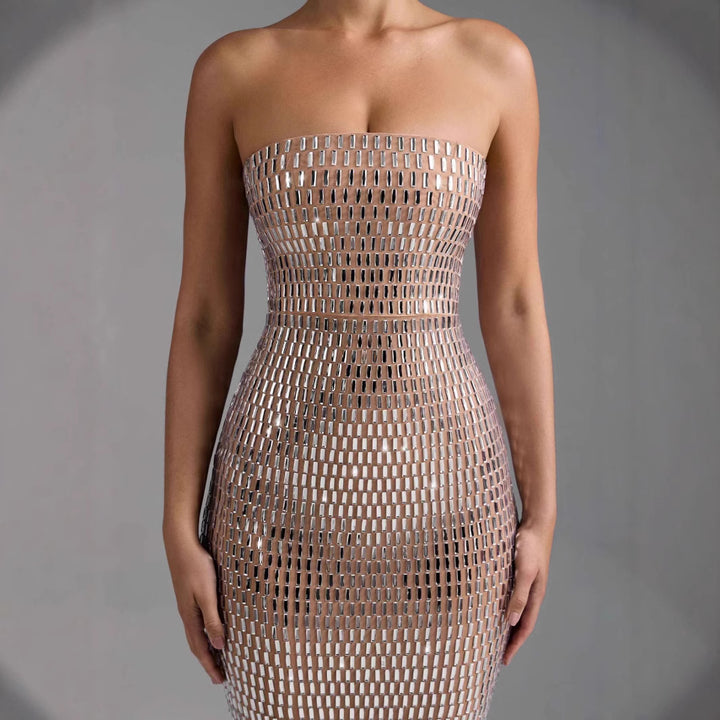 Dame Bodycon aftenkjole i netdesign Stilla