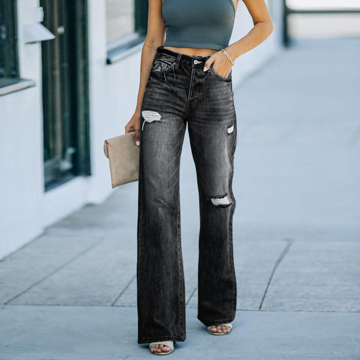 Dame Løst skårne Jeans med stilfulde Ripped-detaljer Stilla