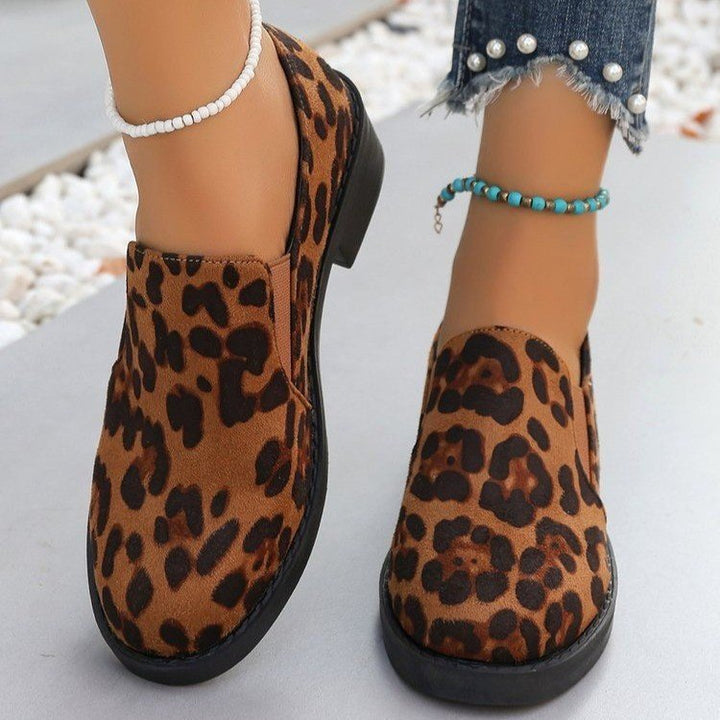 Dame elegante mokkasiner med mode leopardmønster Stilla