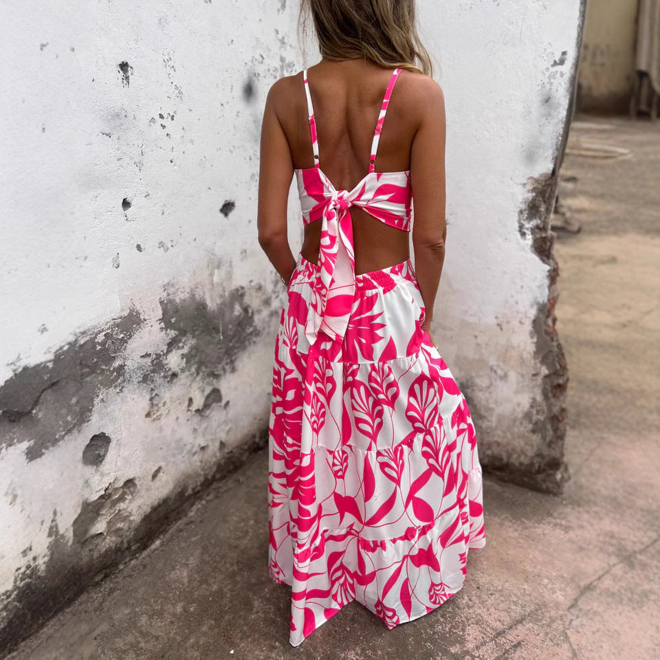 Damer Bohemian Floral To-delt Maxi-Sæt Stilla
