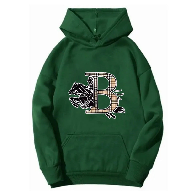 Dame hoodie med et stilfuldt hestemotiv og luksuriøs skrifttype Skovae