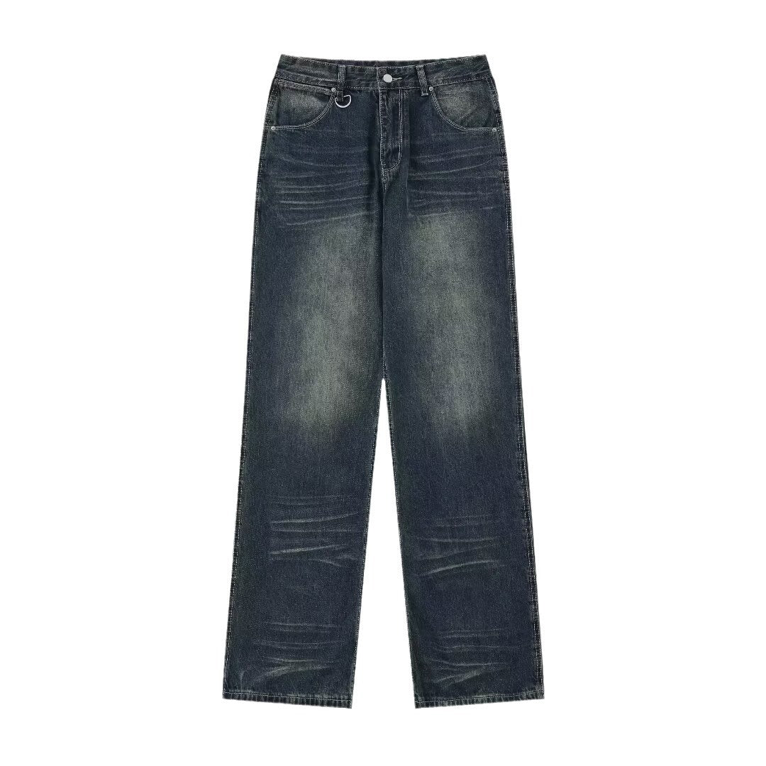 Dame bredt skårede jeans med vintage vask og høj talje Stilla