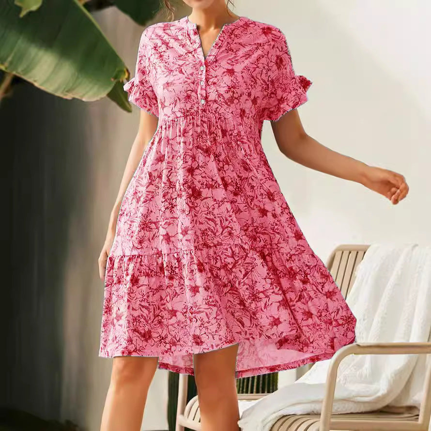 Dame sommerkjole med blomsterdesign Stilla
