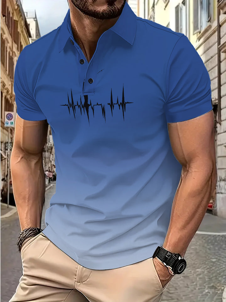 Herrer Poloshirt med moderne hjertefrekvens-design Stilla