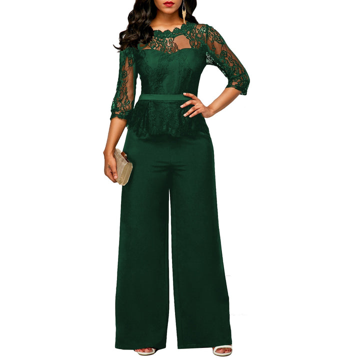 Dame Elegant Jumpsuit med spidstop og vid ben Stilla