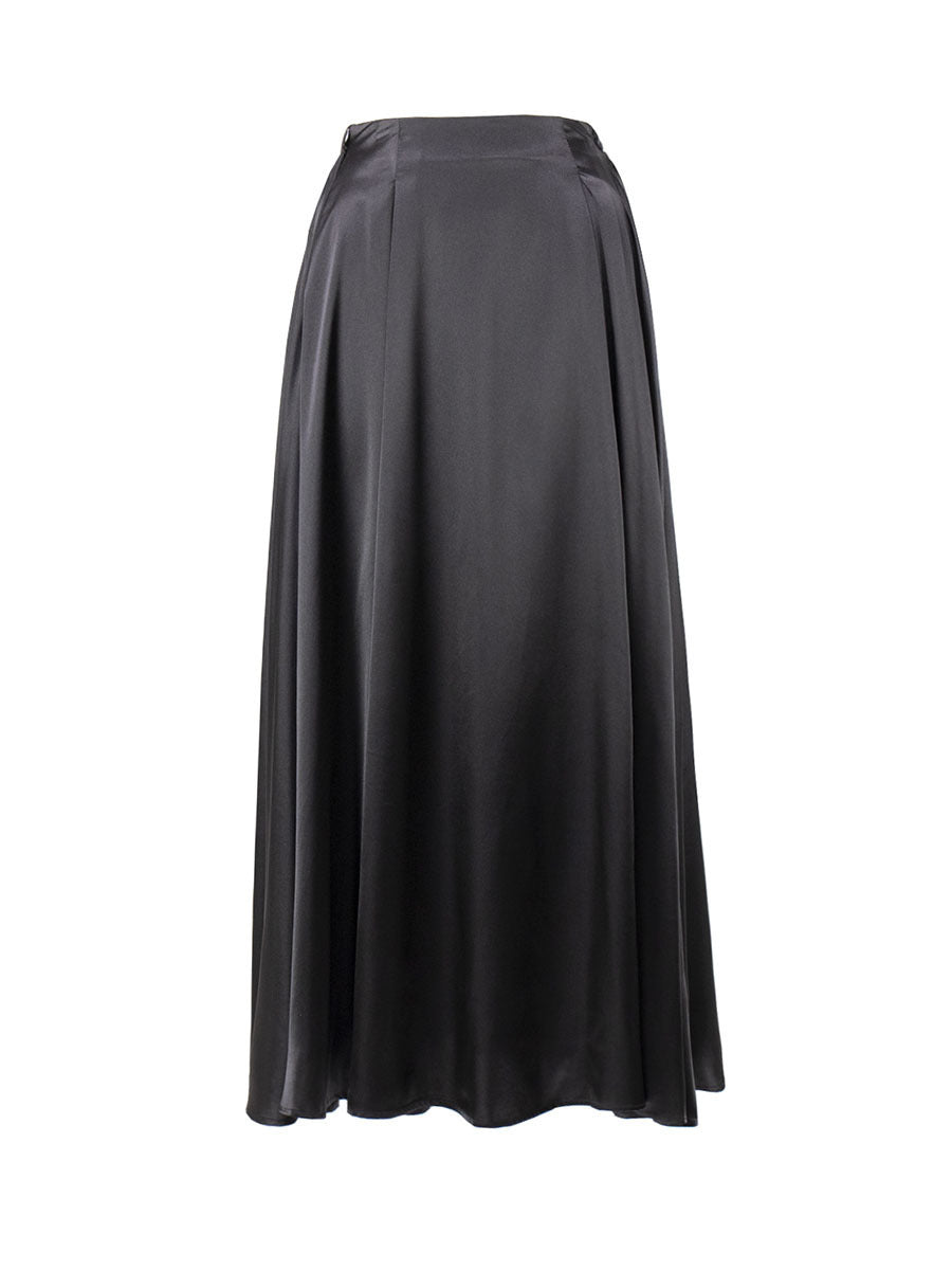 Dame Elegant Satin A-Linie Nederdel Stilla