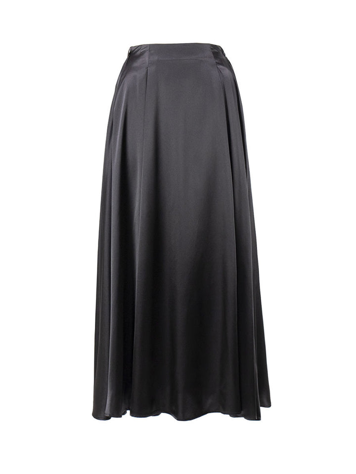 Dame Elegant Satin A-Linie Nederdel Stilla