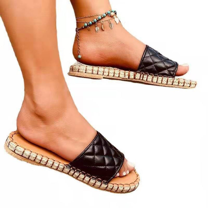 Dame Quiltet Slipper-Sandaler med anatomisk fodseng og skridsikker sål Stilla