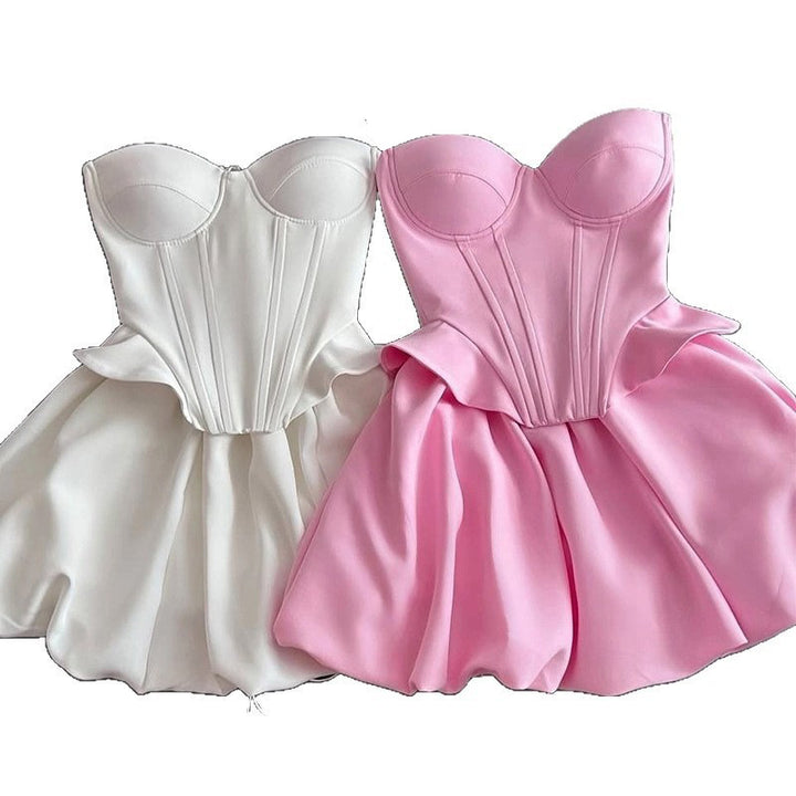 Dame Bustier Minikjole med voluminøs Skørt Stilla