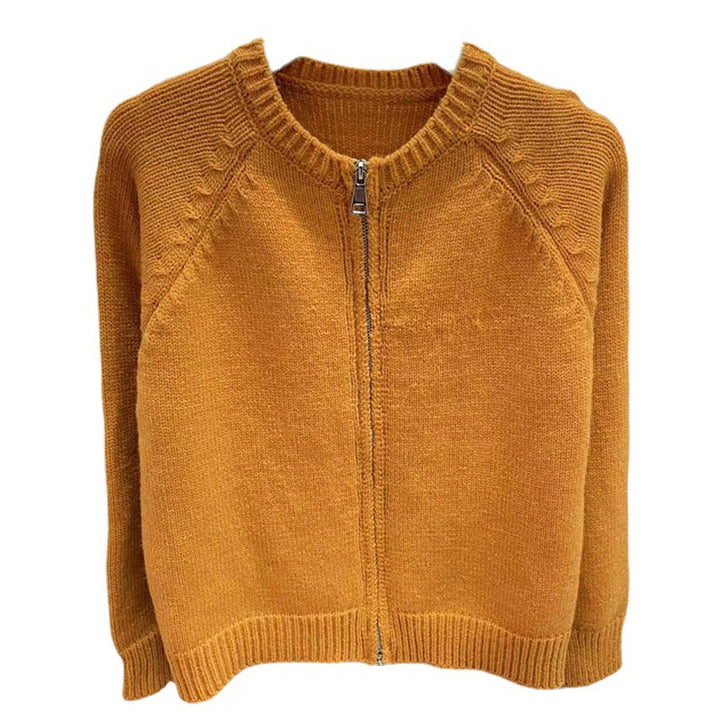 Kvinders hyggelige cardigan med lynlås og bred ribbet kant Stilla