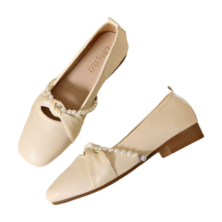 Dame Ballerinas med dekorativt sløjfe-peak og elegant perleudsmykning Stilla