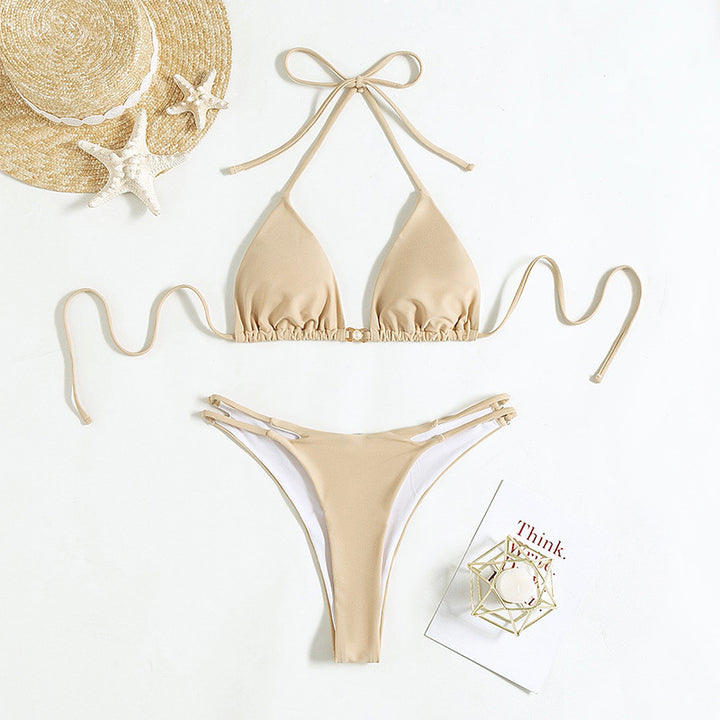 Dame Triangel-Bikini med raffineret bindebælte Skovae